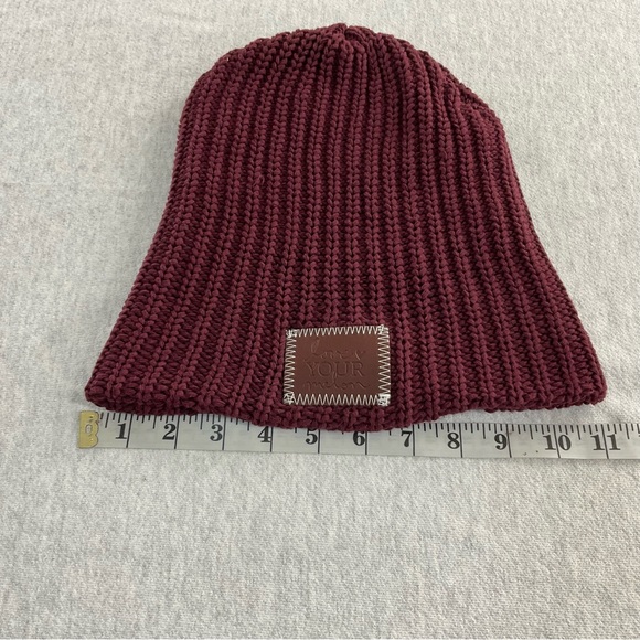 LOVE YOUR MELON 100% COTTON WOMEN’S BEANIE FEATURES A RED MAPLE LEATHER PATCH - Picture 9 of 9